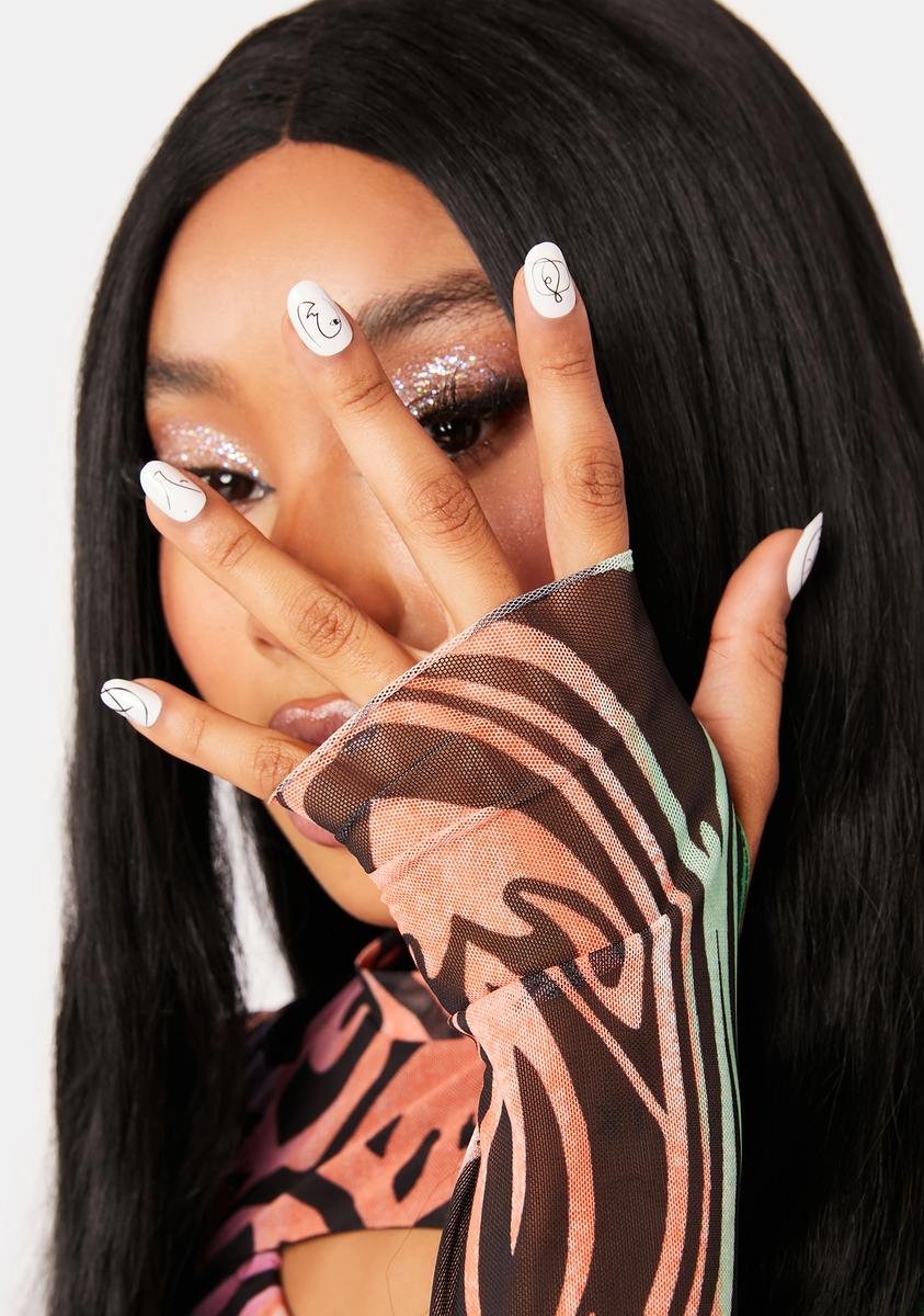 Abstract Face Press On Nailz