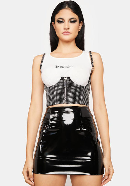 All Or Nothing Vinyl Mini Skirt