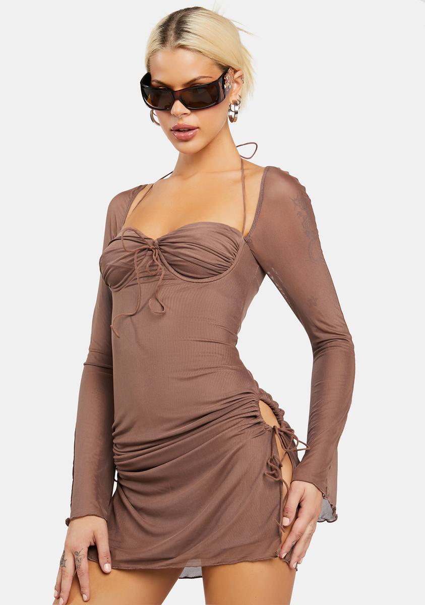Allegra Cut-Out Mesh Slits Dress