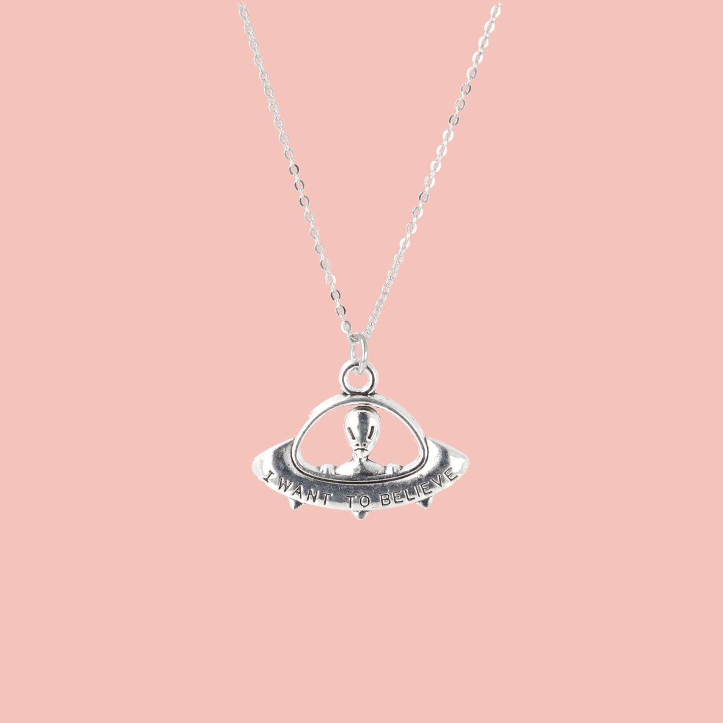 I Want To Believe UFO Necklace