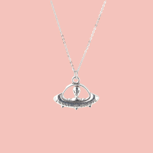 I Want To Believe UFO Necklace