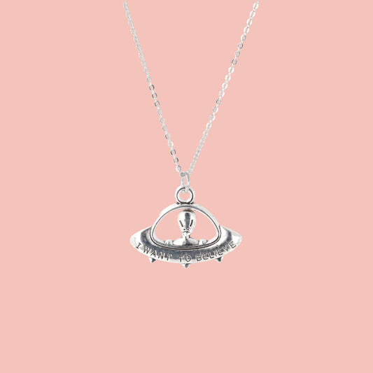 I Want To Believe UFO Necklace