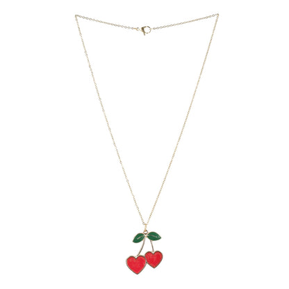 I Heart Cherries Necklace (Red)
