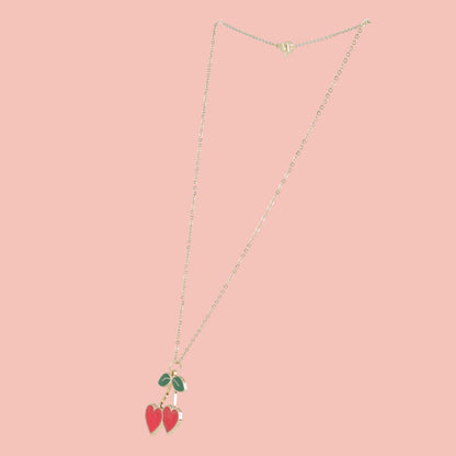 I Heart Cherries Necklace (Red)