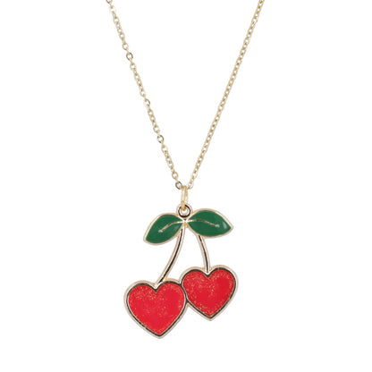 I Heart Cherries Necklace (Red)