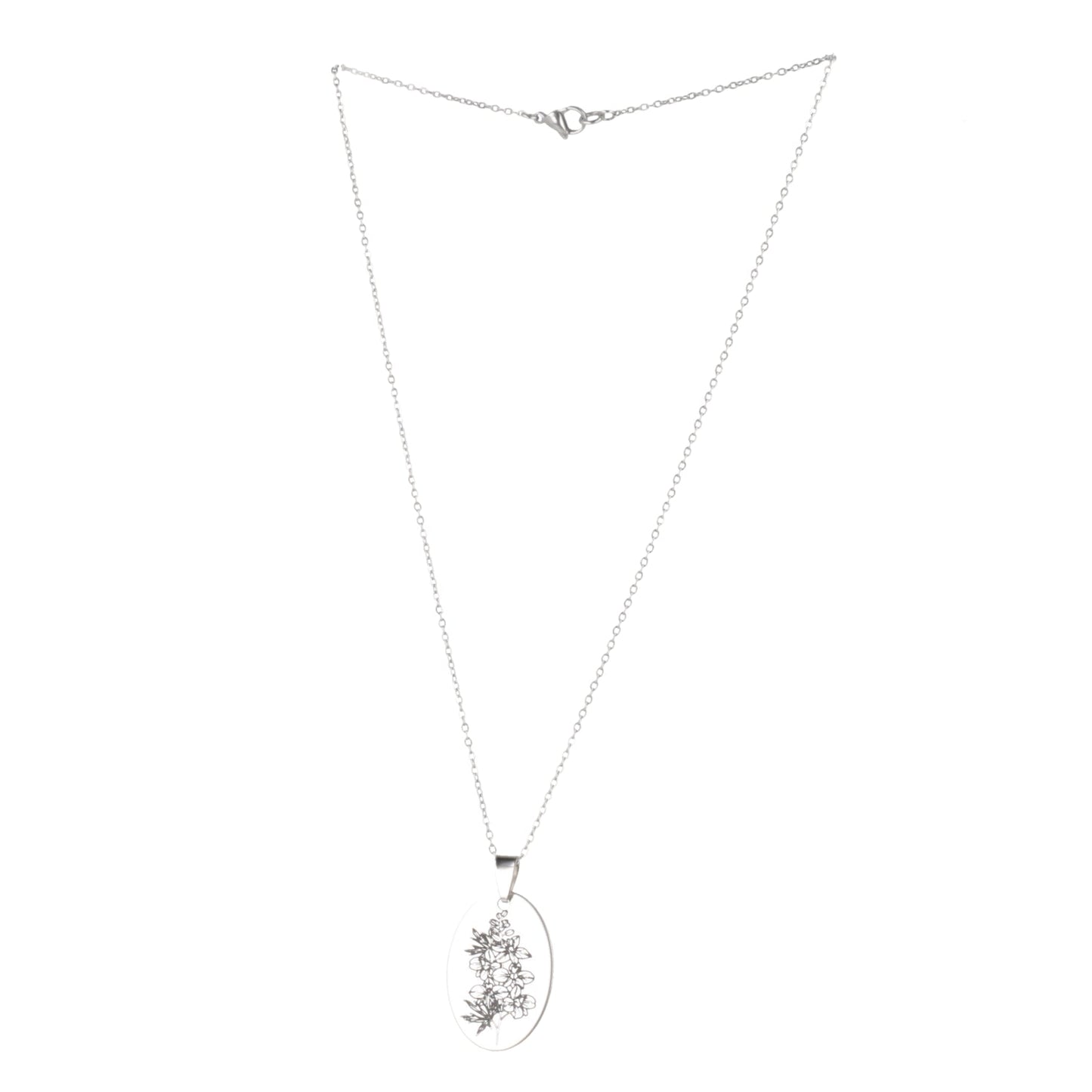 July Birth Flower Necklace - Larkspur