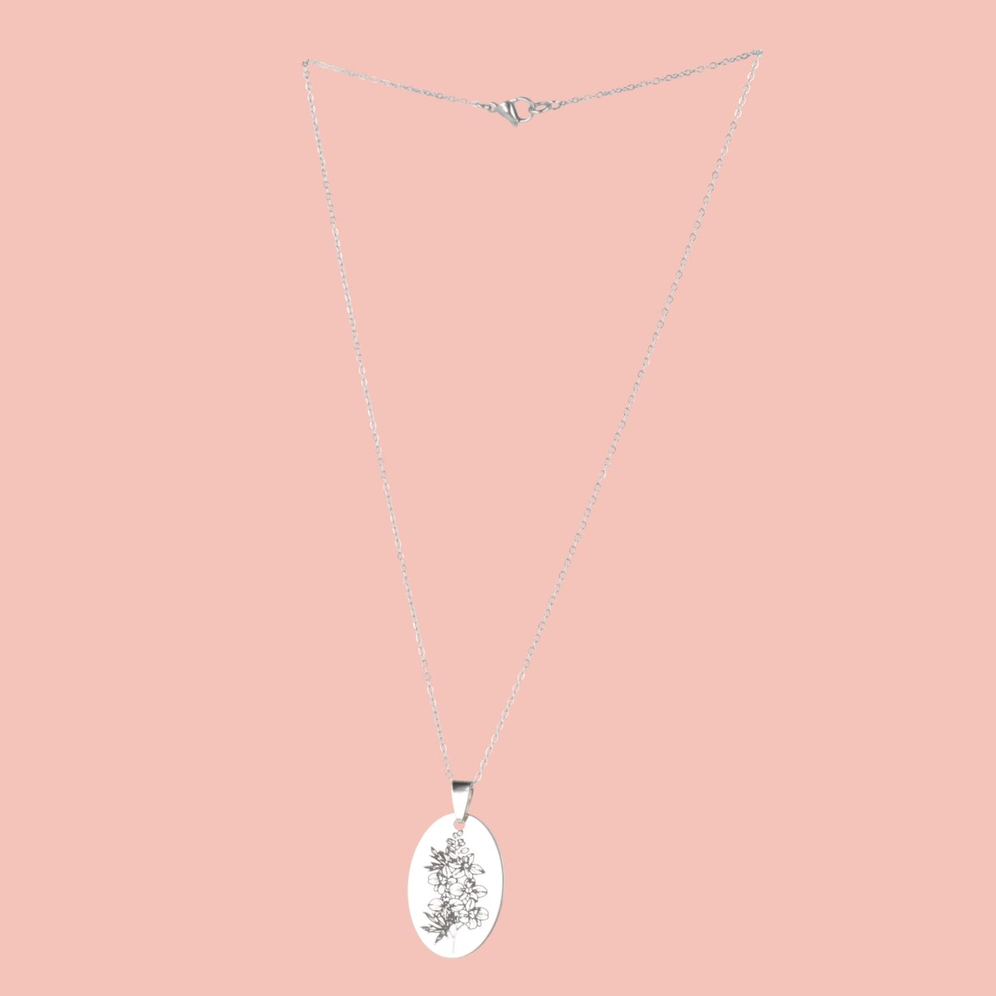 July Birth Flower Necklace - Larkspur