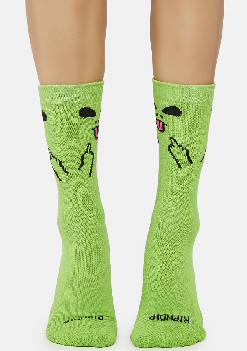 Alien Face Mid Socks