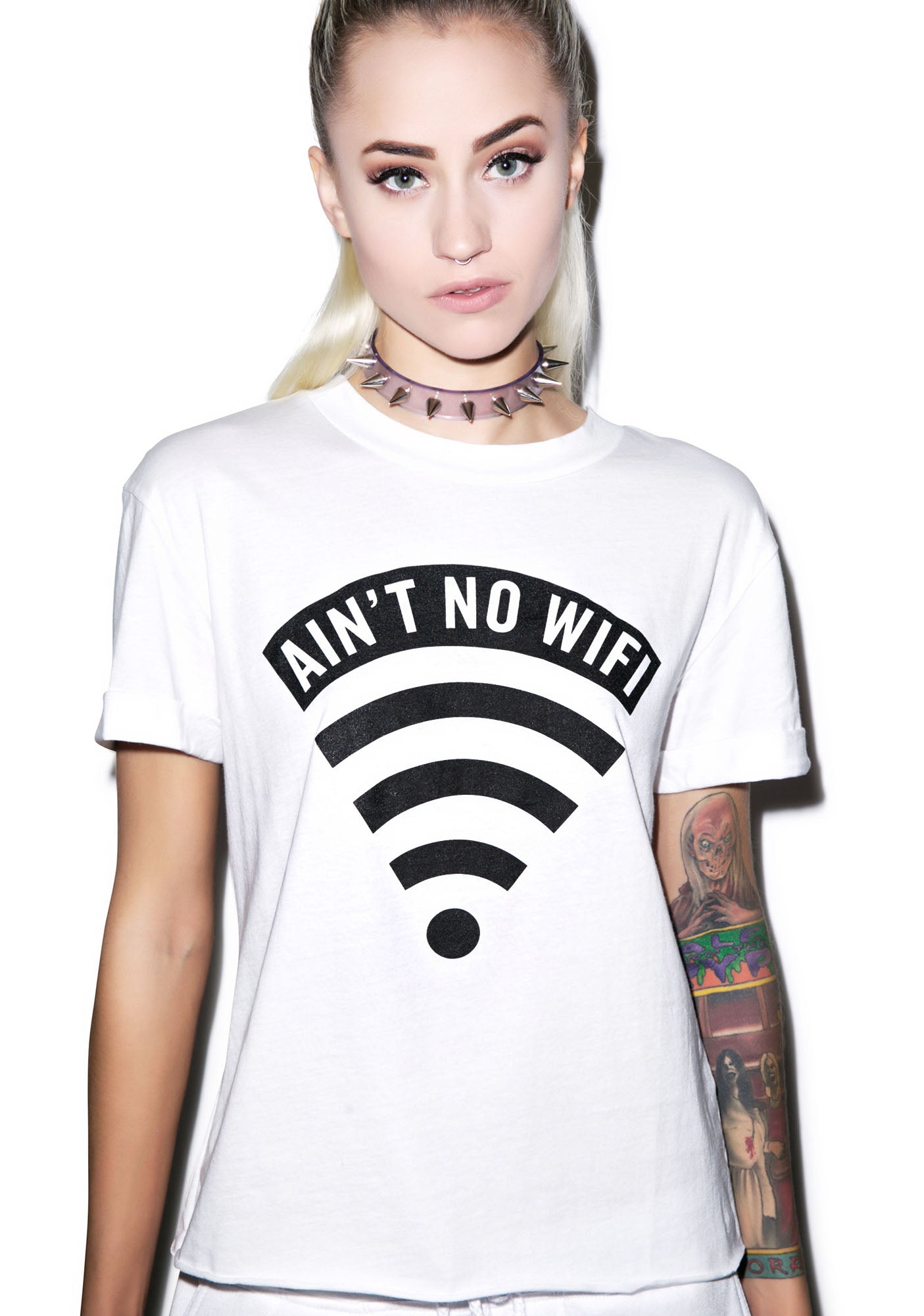 Aint No Wifi Crop Tee