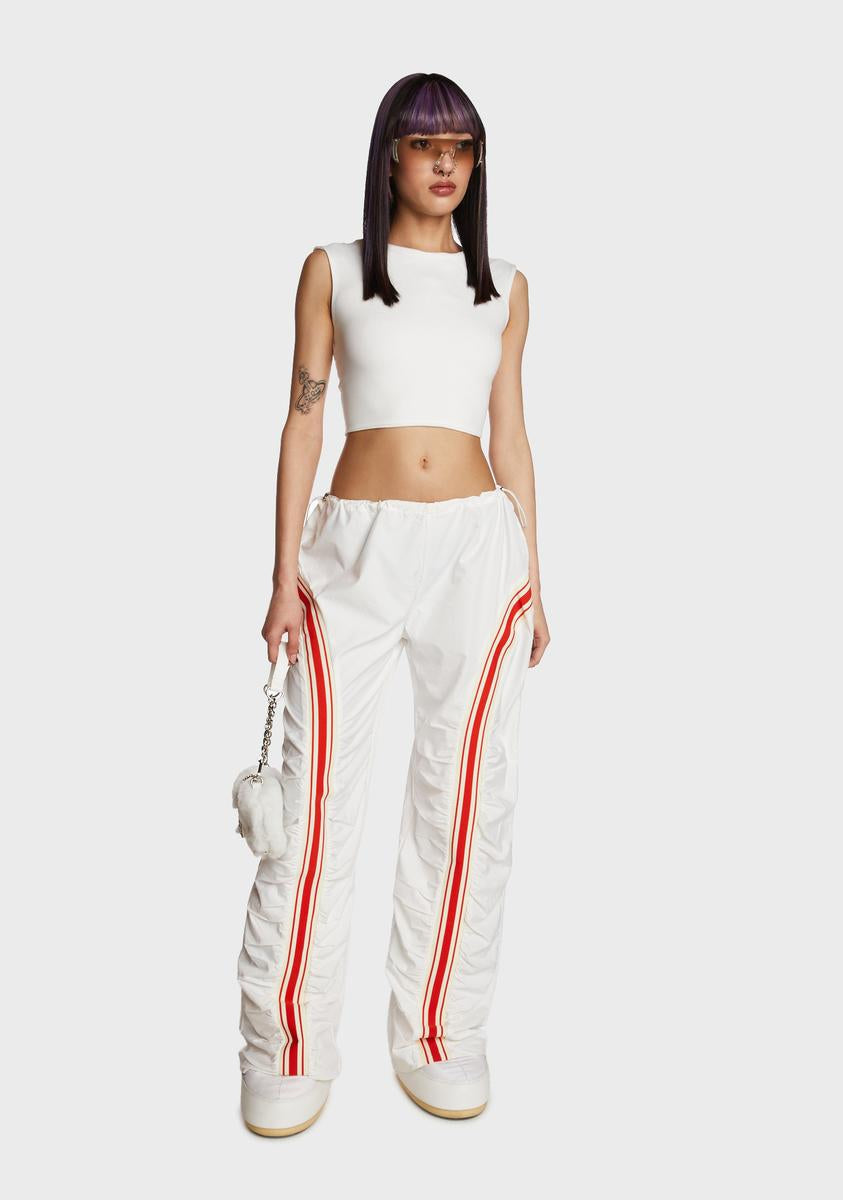 Abstract Muse Crop Top - White