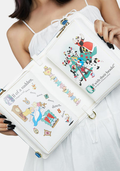 Alice in Wonderland Book Convertible Crossbody Bag