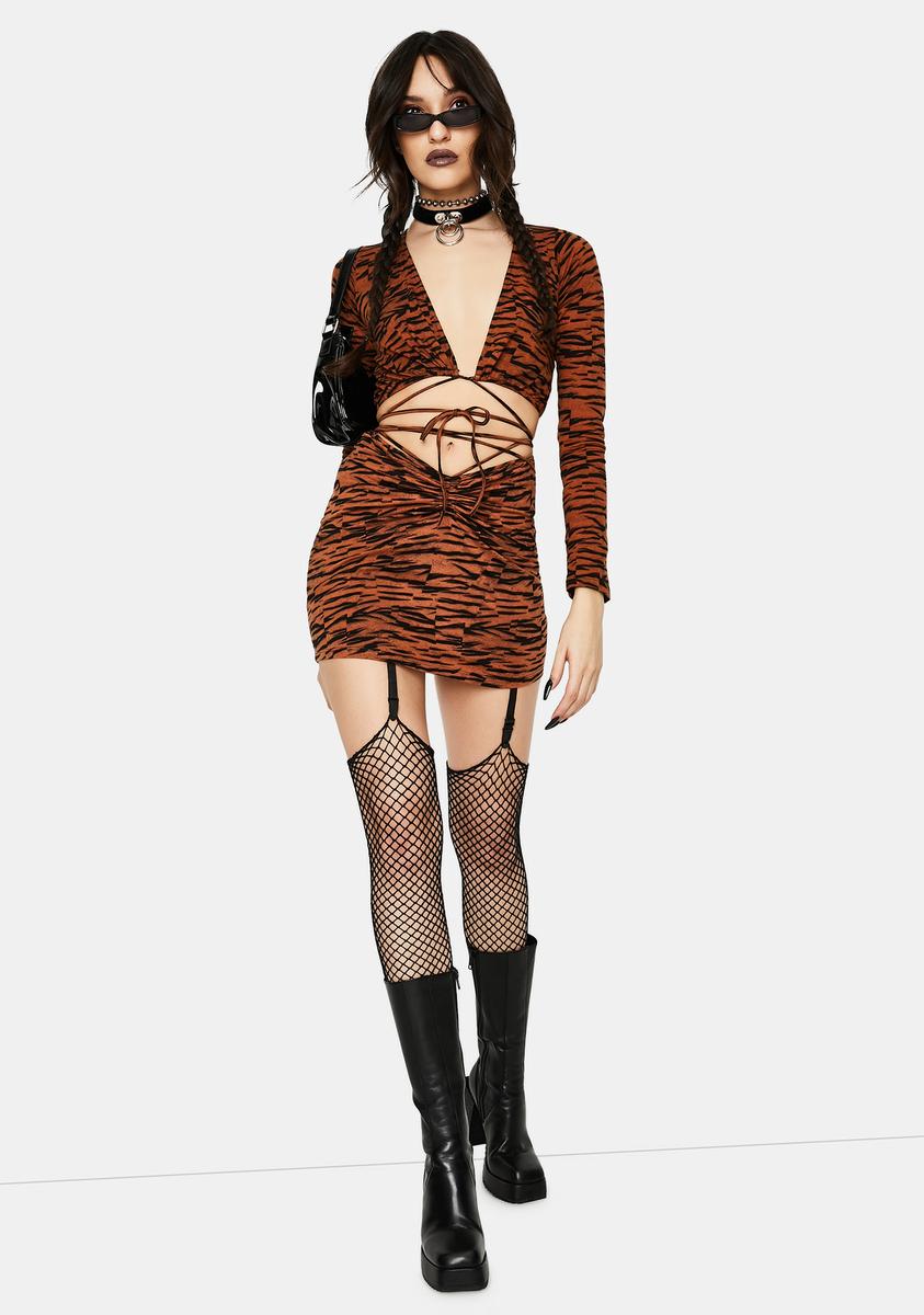 Abstract Tiger Lieneva Wrap Top