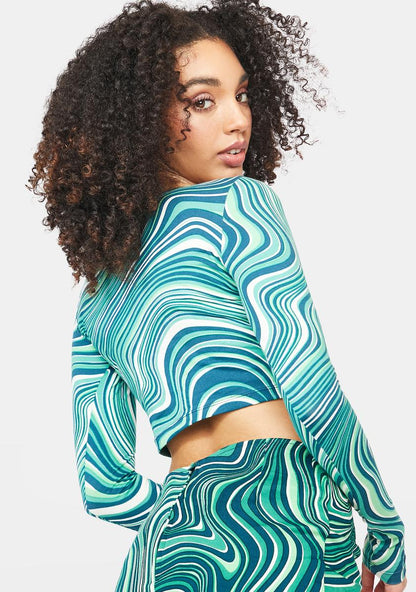70s Green Ripple Sarah Top