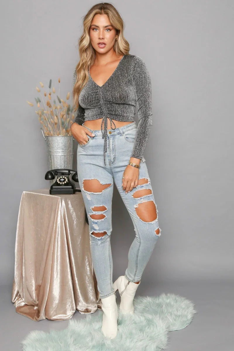 Metallic Crop Top