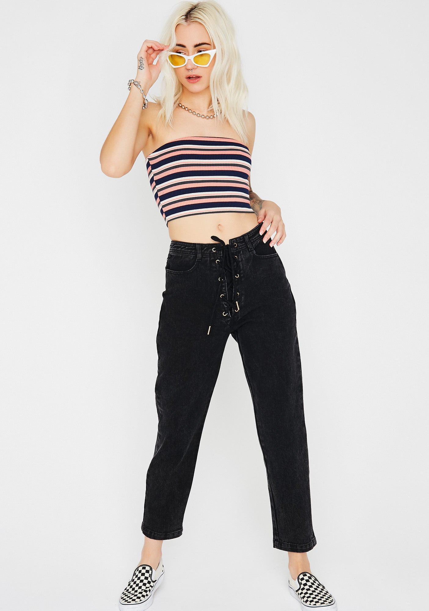 Ain't No Goodie Stripe Tube Top