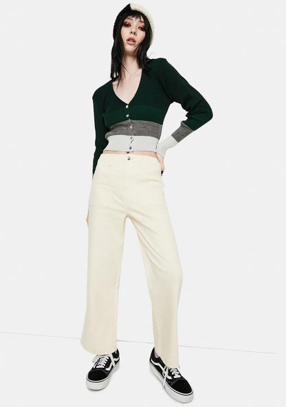 90s Stripe Colorblock Cardigan