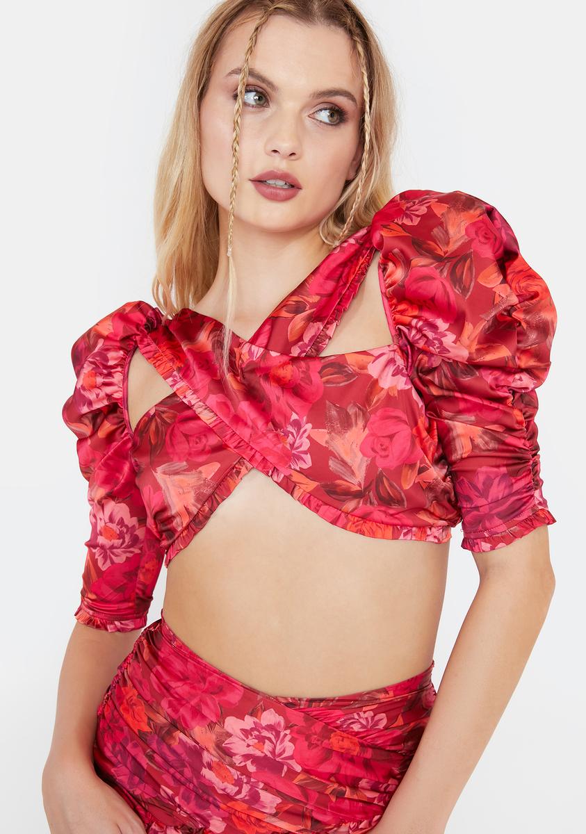Alia Cross Front Crop Top