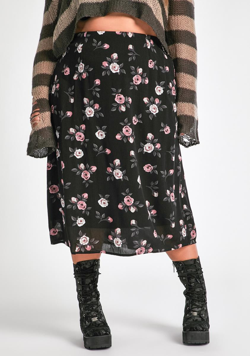 Always Erase And Rewind Midi Skirt