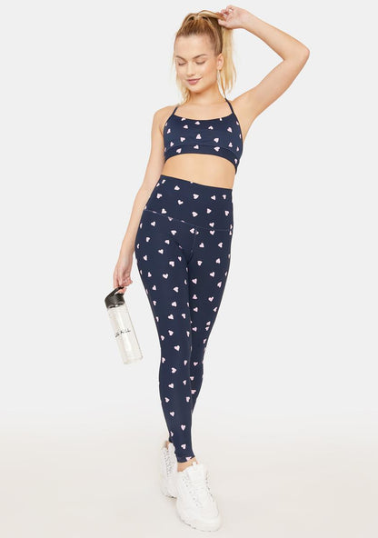 All Over Hearts Support Sports Bra