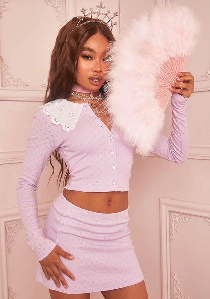 All Day Elegance Pointelle Skirt Set
