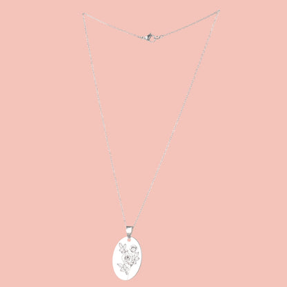 June Birth Flower Necklace - Rose