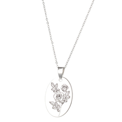 June Birth Flower Necklace - Rose
