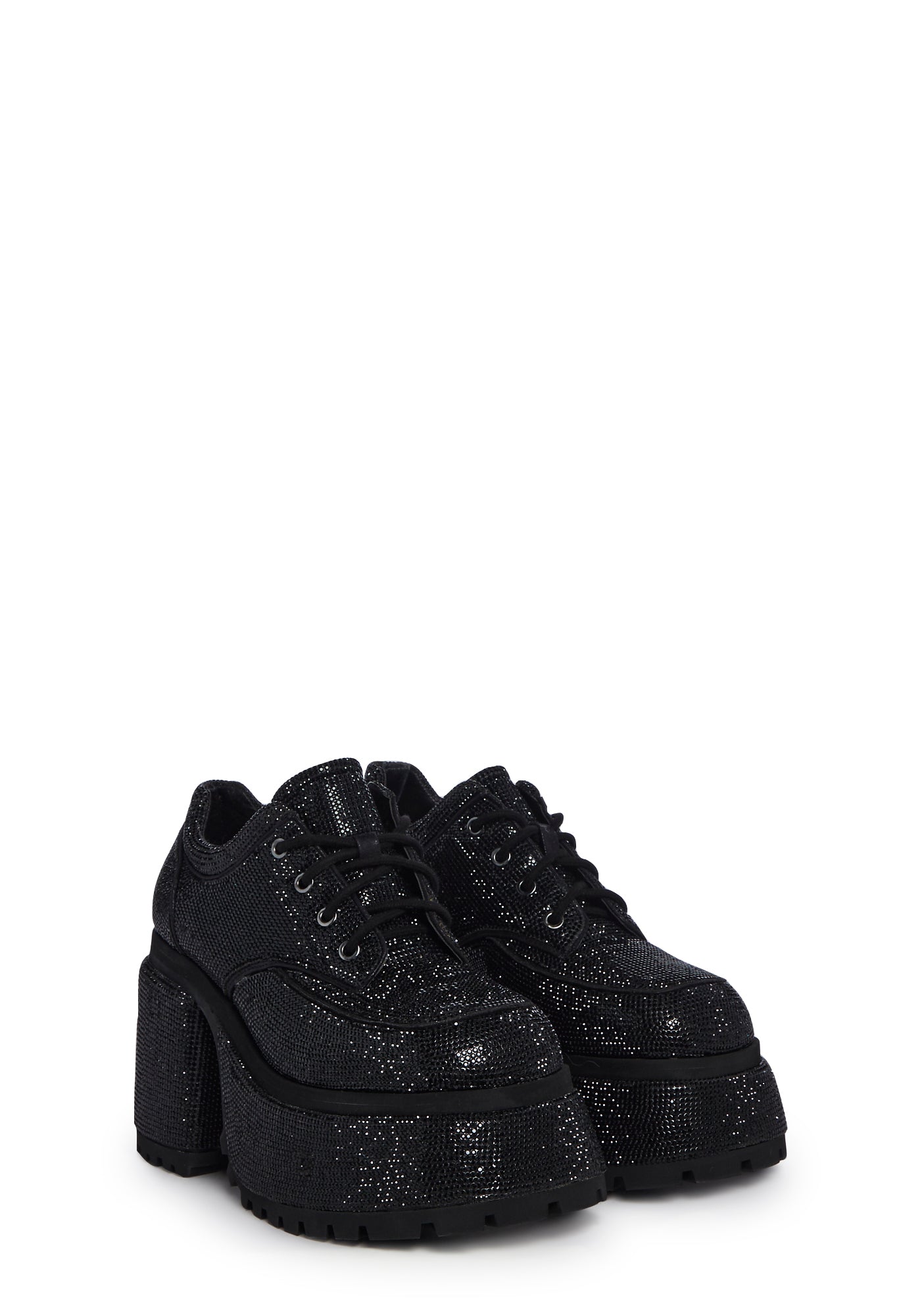 Acting Up Platform Oxfords - Rhinestone