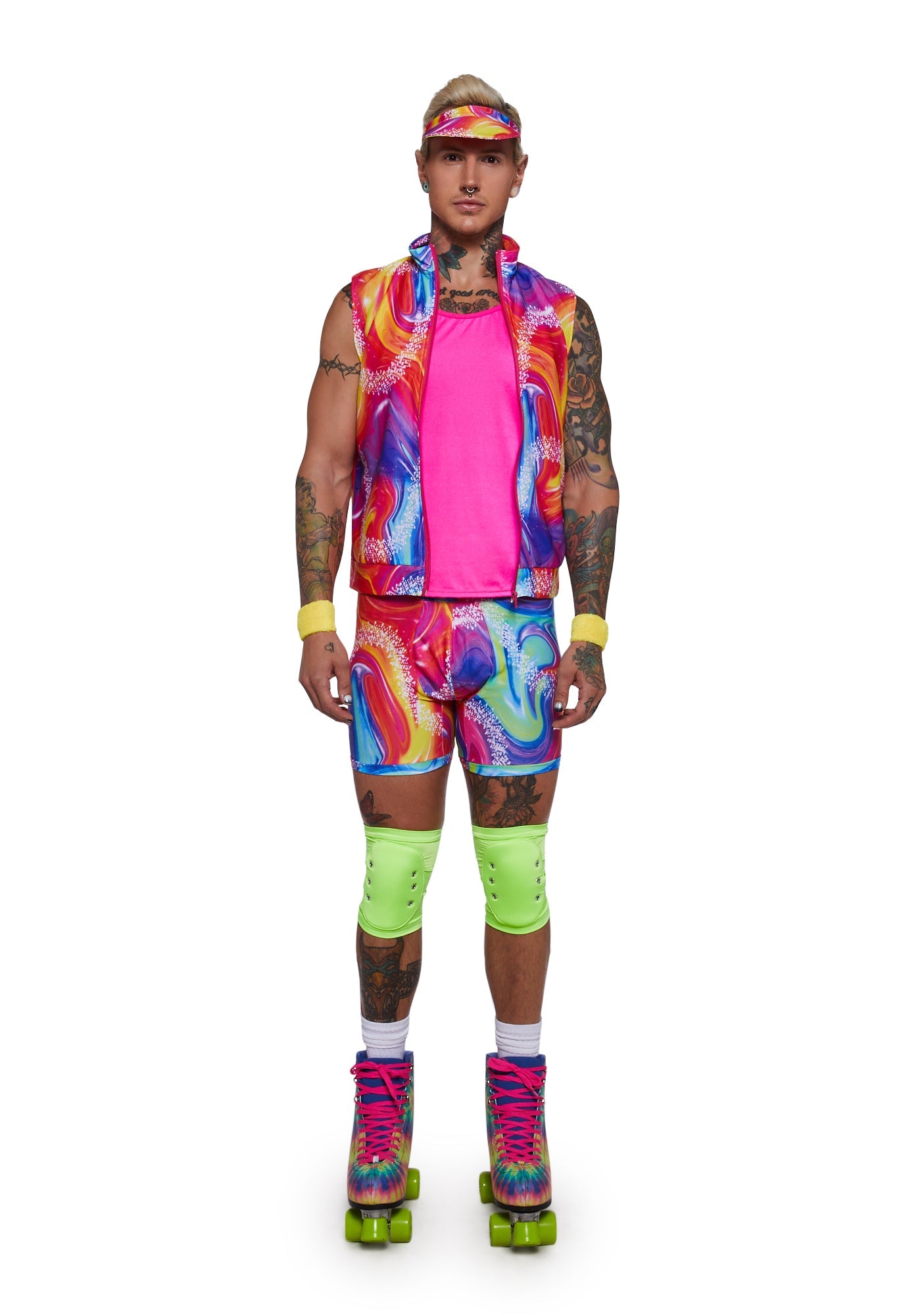 6 Piece Men’s Retro Rollerblade Stud Costume