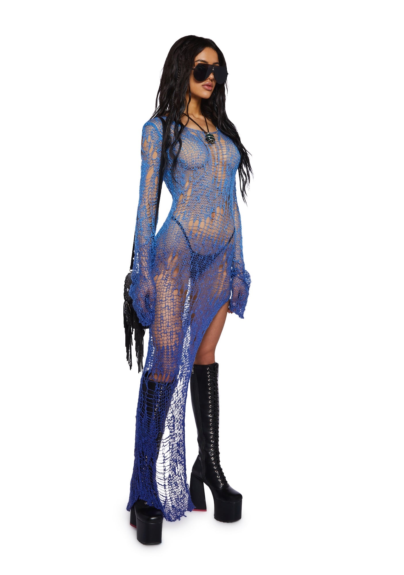 A Lifetime With You Longline Sweater - Blue