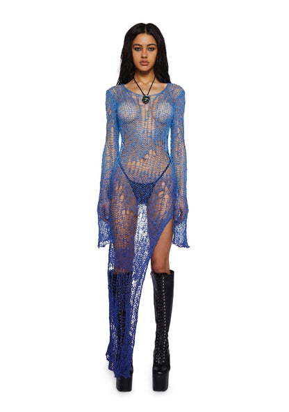 A Lifetime With You Longline Sweater - Blue