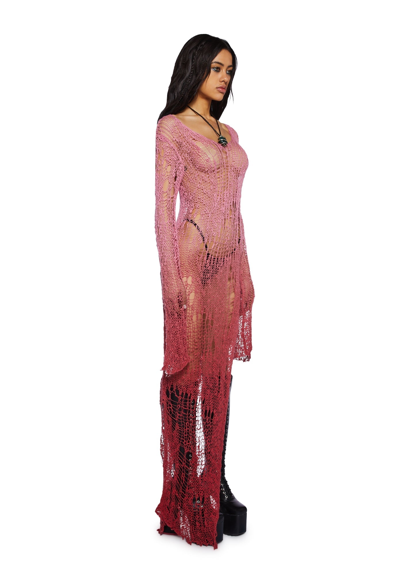 A Lifetime With You Longline Sweater-Red