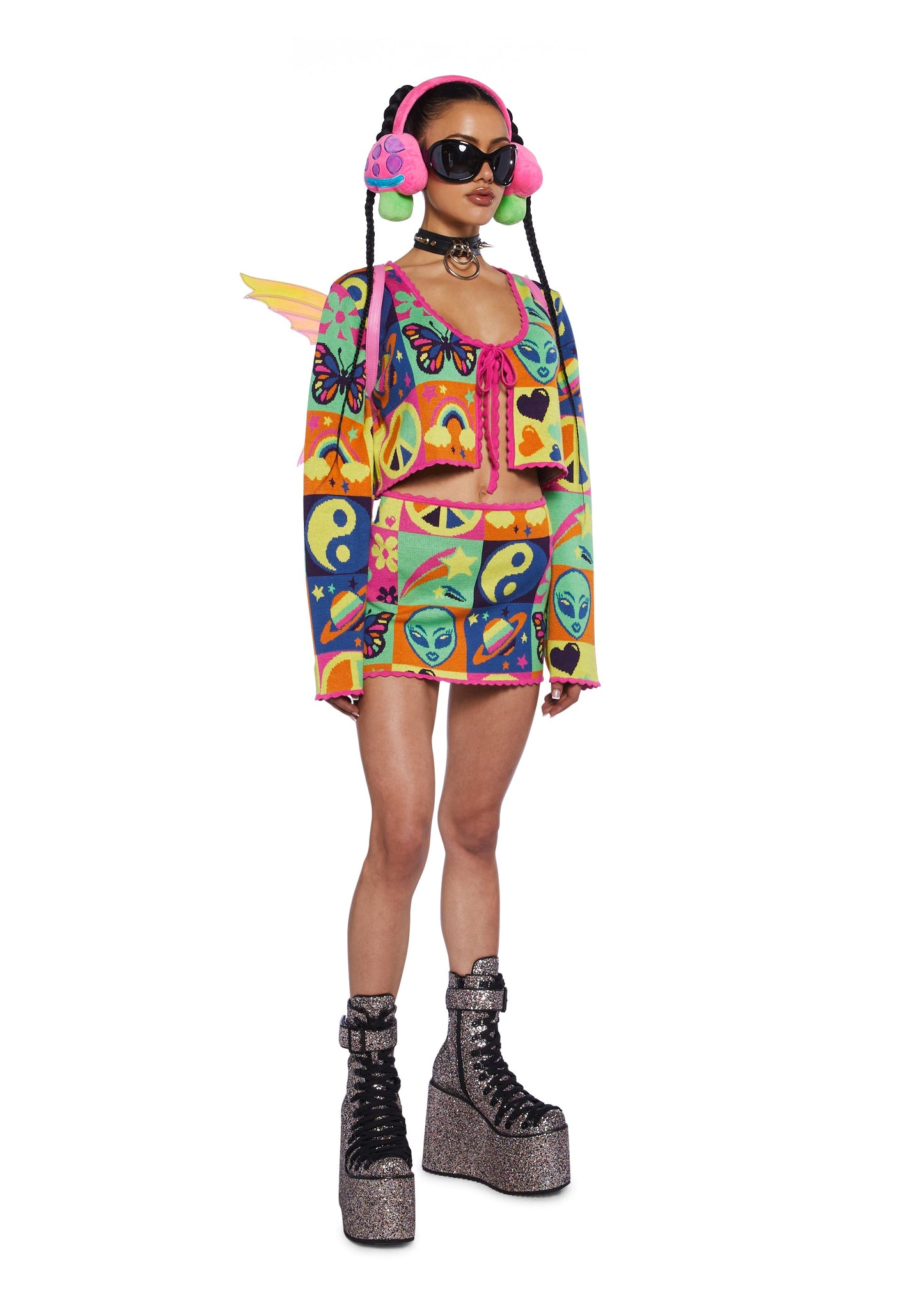 Acid Trippin Knit Mini Skirt