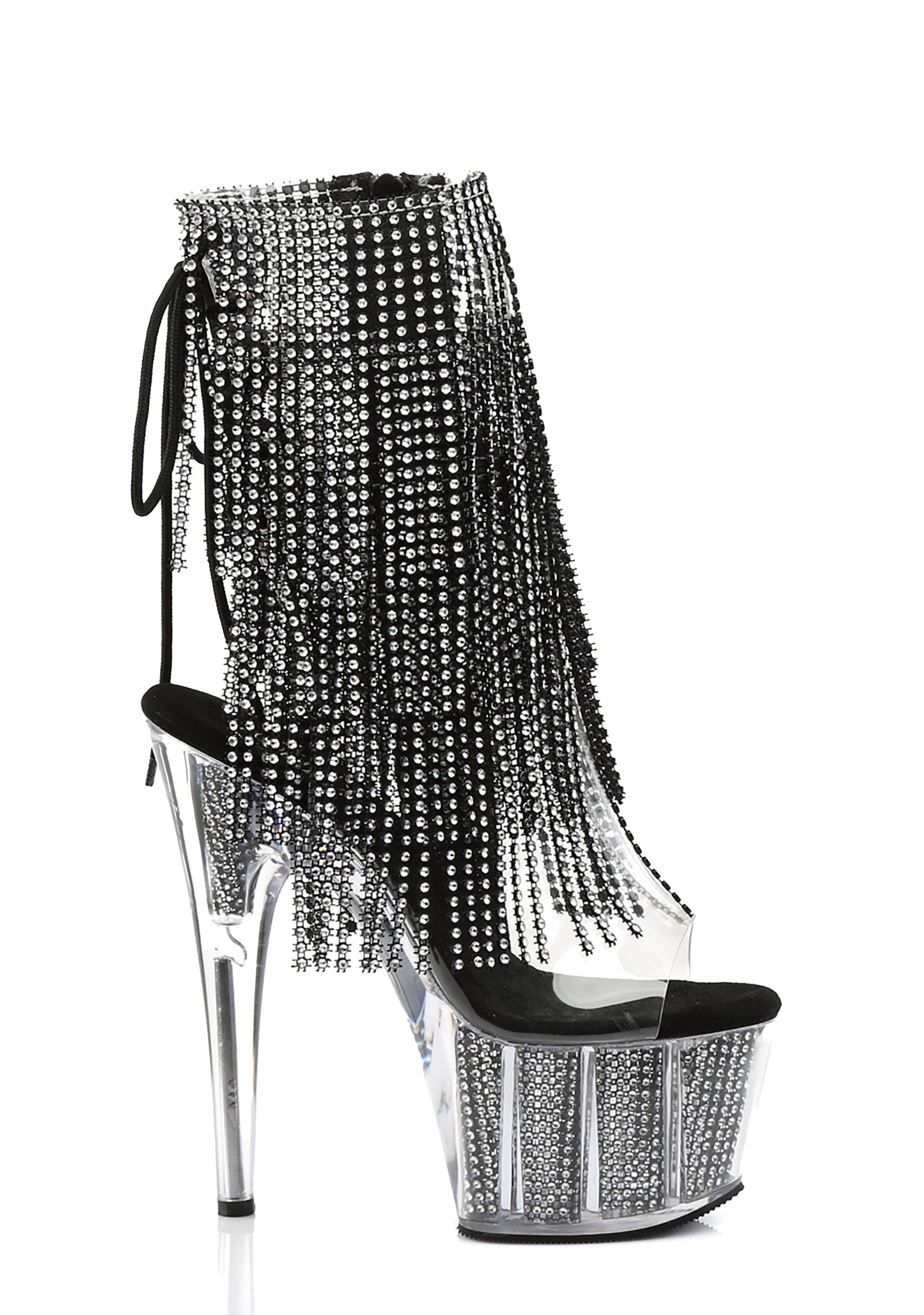 Adore-1017SRS Platform Ankle Boots-Clear