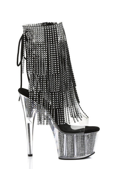 Adore-1017SRS Platform Ankle Boots-Clear