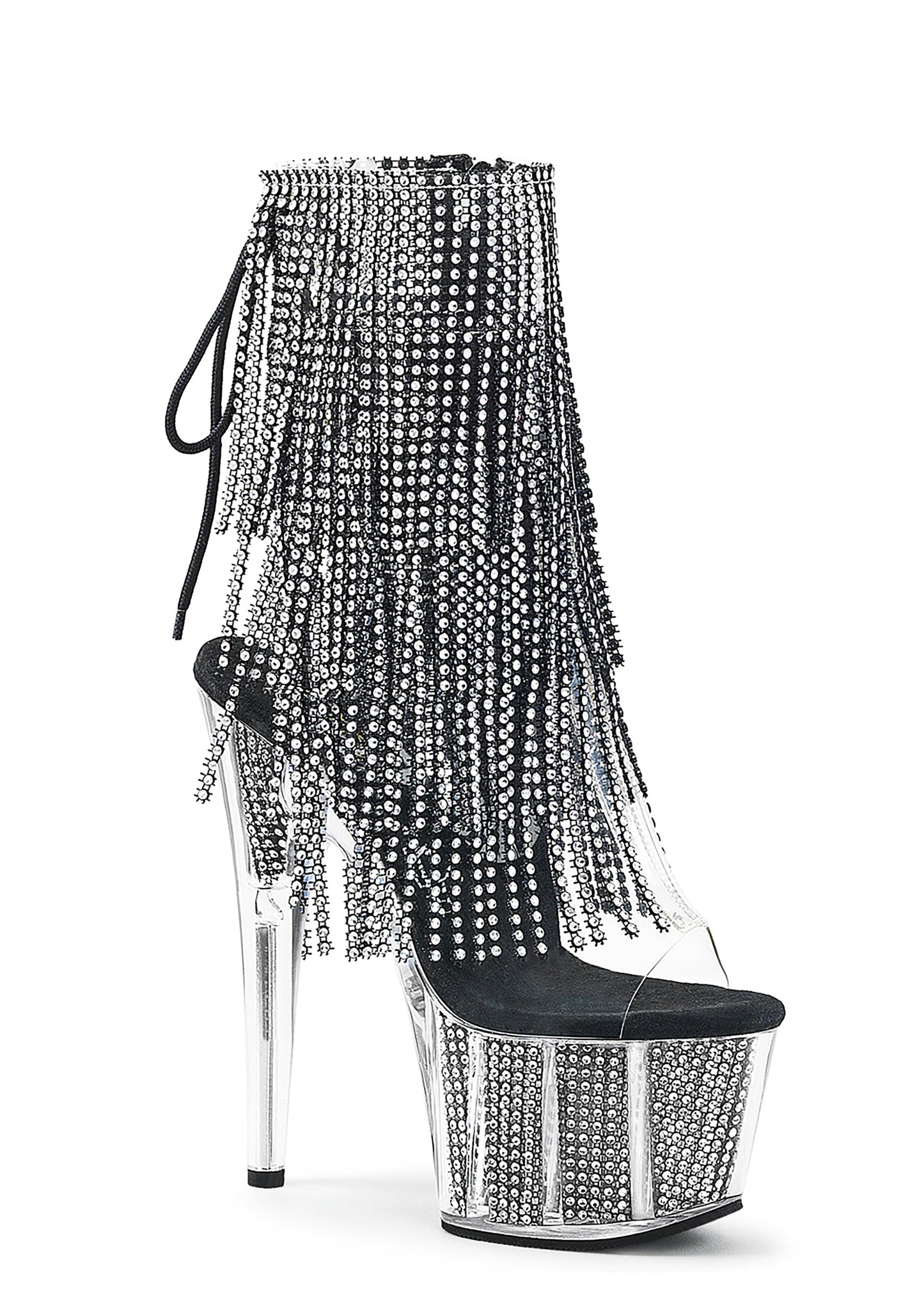 Adore-1017SRS Platform Ankle Boots-Clear