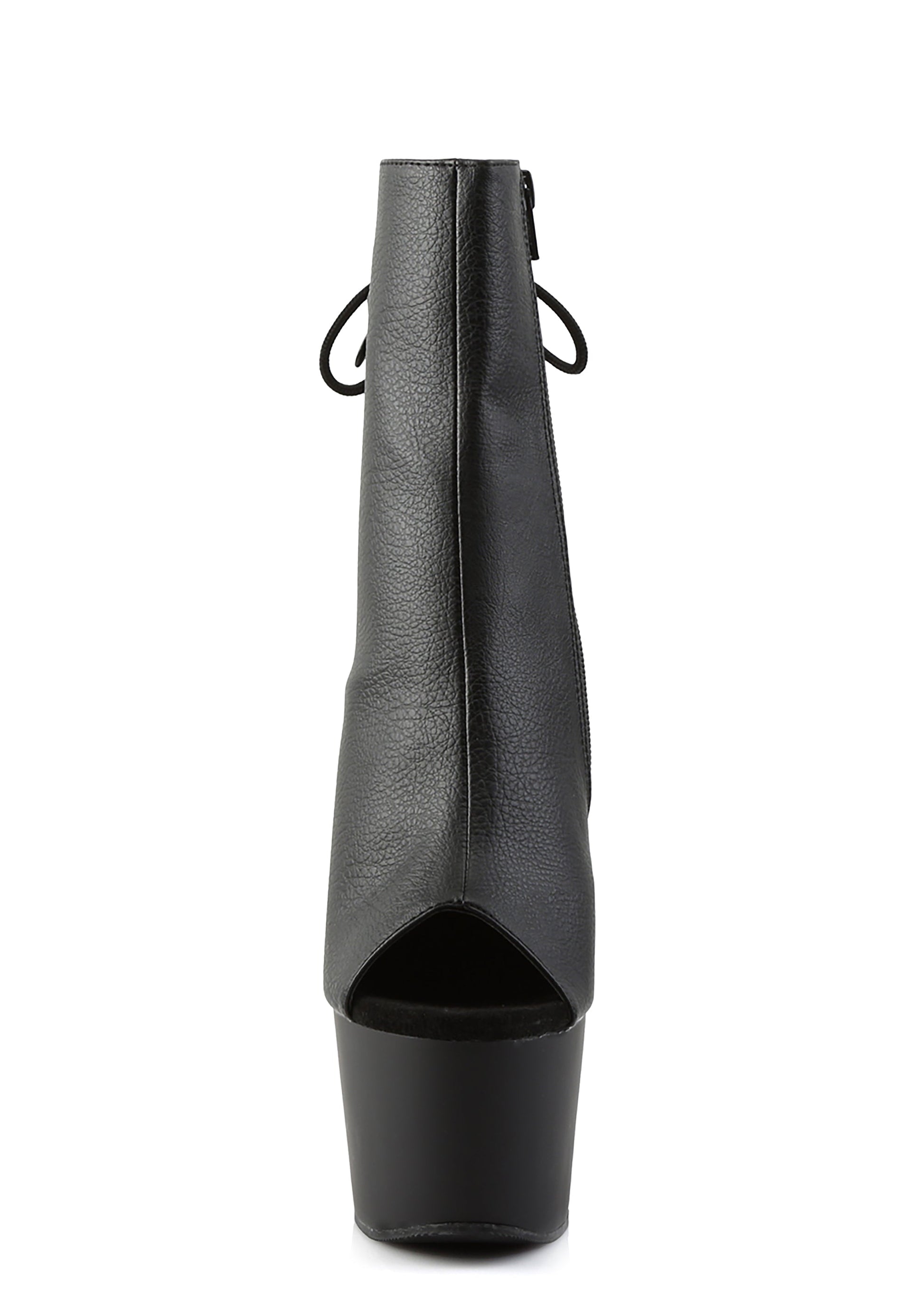 Adore-1018 Platform Ankle Boots-Black PU