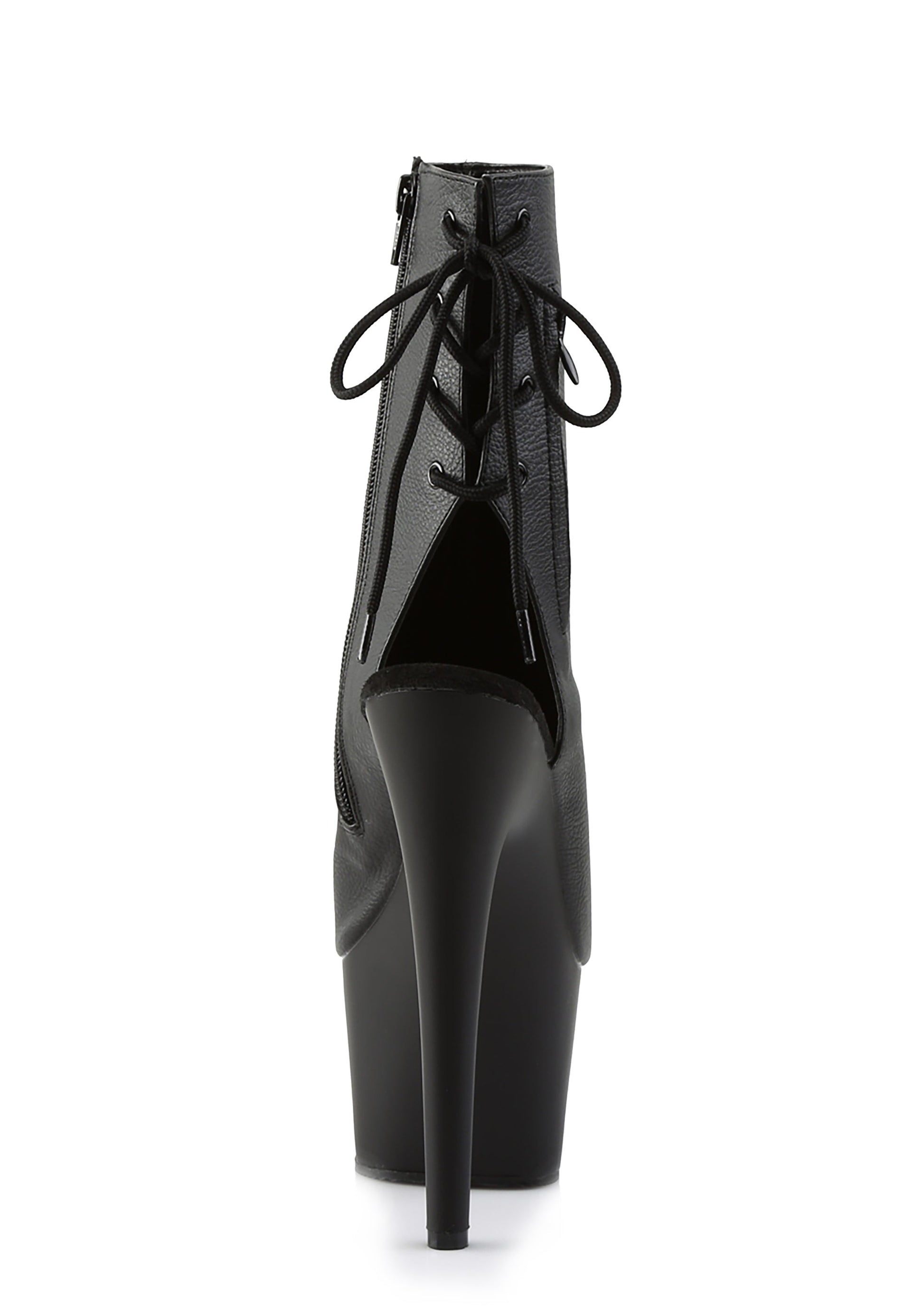 Adore-1018 Platform Ankle Boots-Black PU