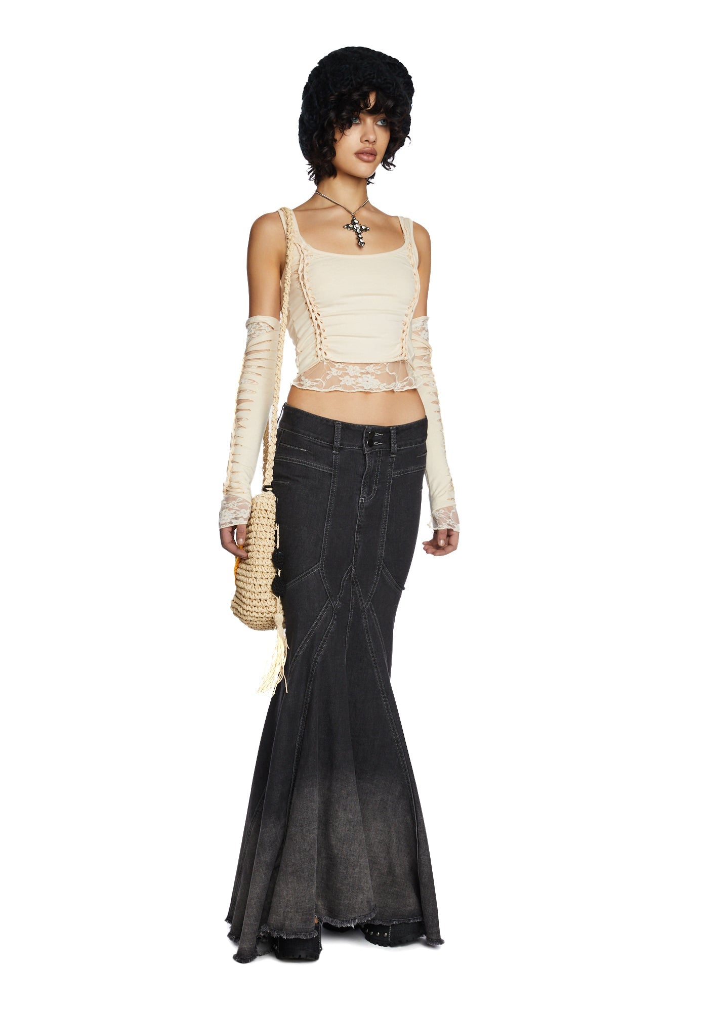 Alternative Spells Top & Gloves Set- Off White