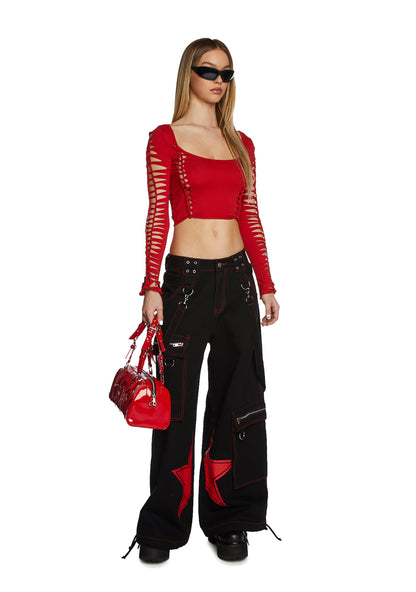 Alternative Spells Long Sleeve Top - Red
