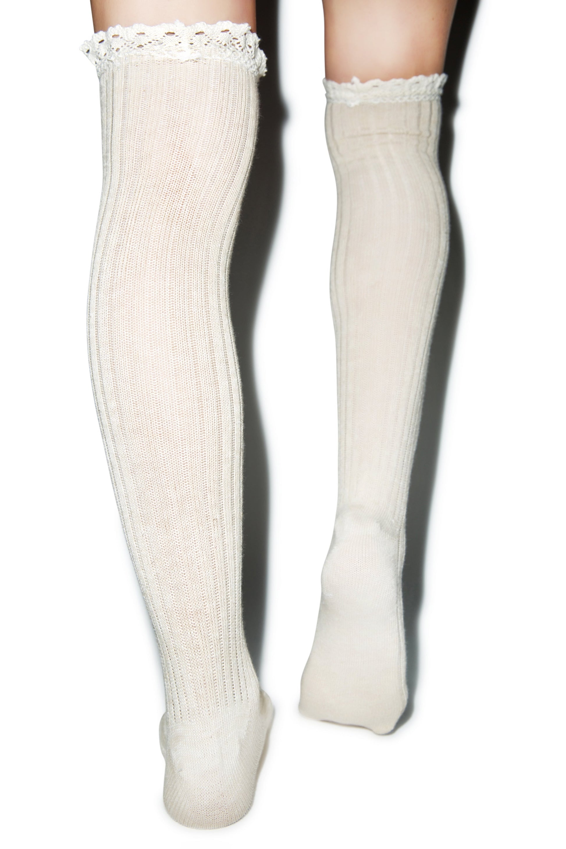 All About That Lace Knee High Socks - Black