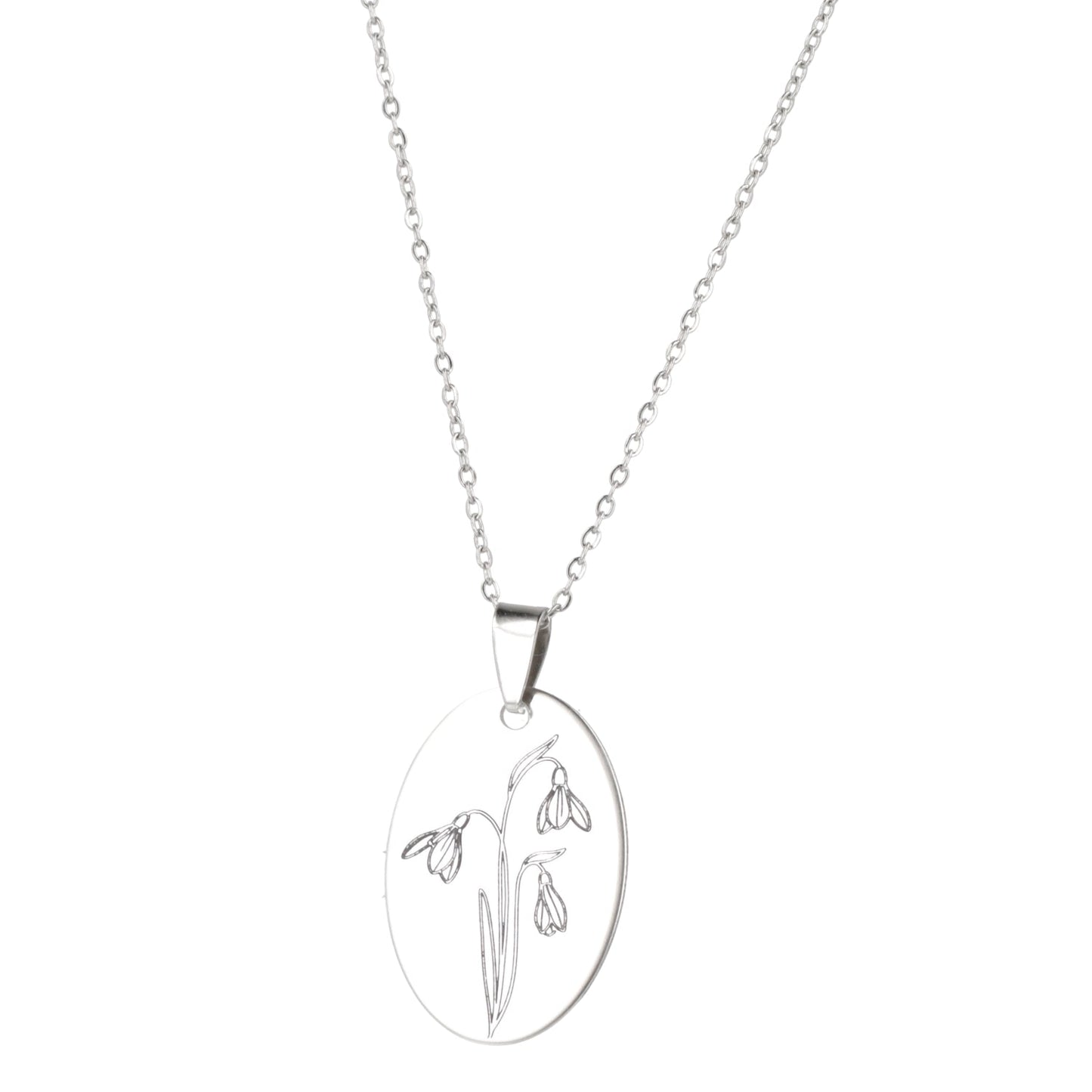 January Birth Flower Necklace - Snowdrop