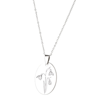 January Birth Flower Necklace - Snowdrop