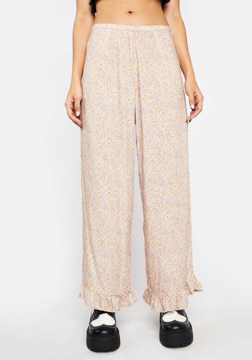 70s Prairie Girl Floral Bianca Culotte Trousers