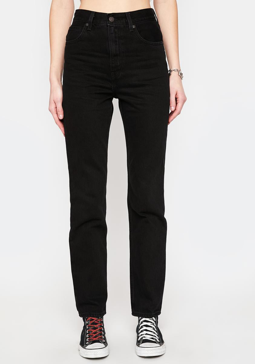 70s High Slim Straight Trainwreck Denim Jeans