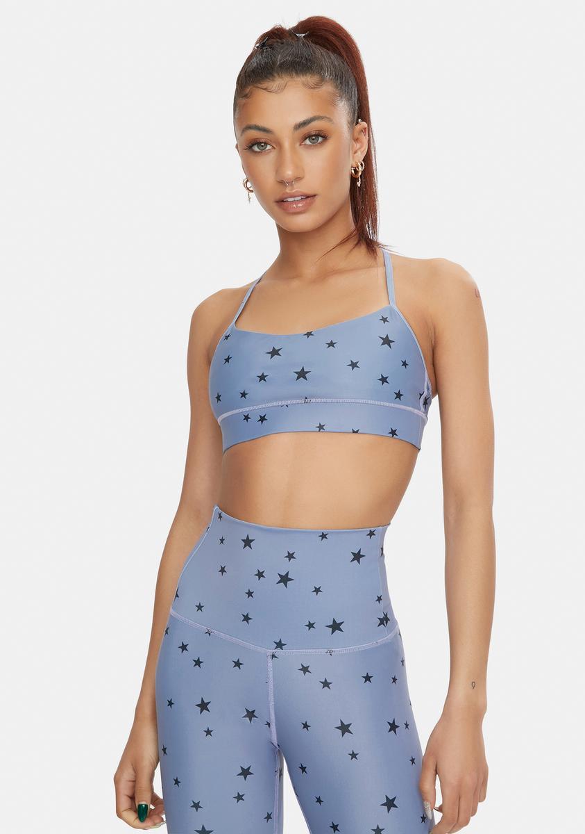 All Over Scattered Stars Spaghetti Sports Bra