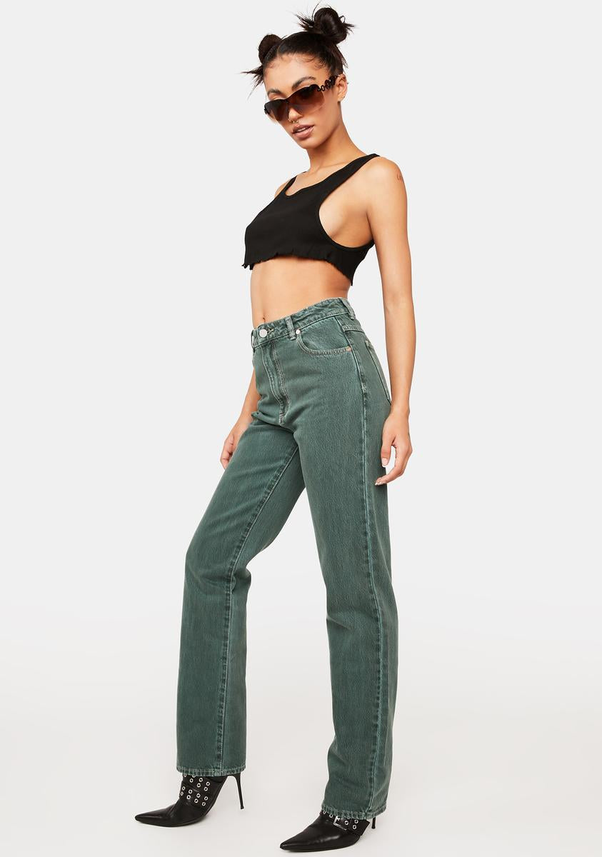 90s Green 94 High Straight Jeans