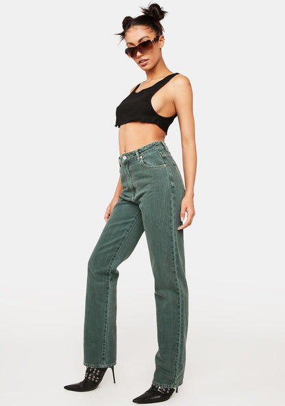 90s Green 94 High Straight Jeans