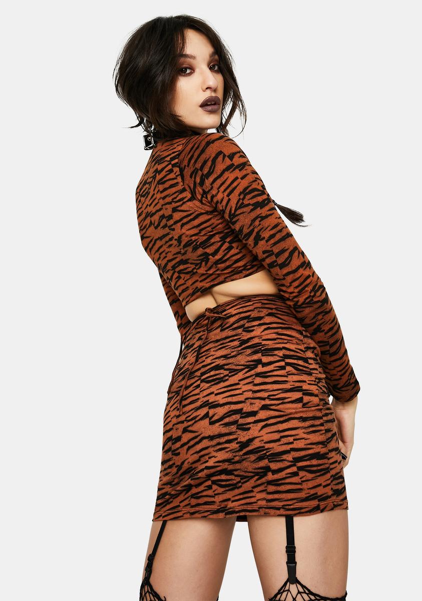 Abstract Tiger Lieneva Wrap Top