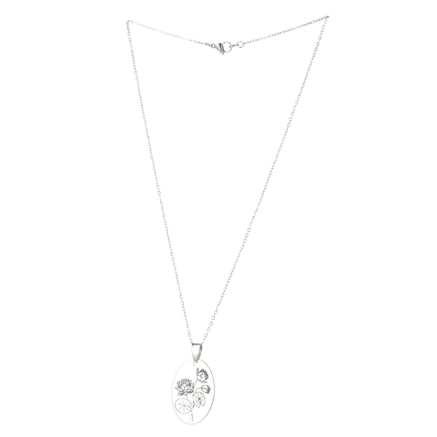 July Birth Flower Necklace - Water Lily