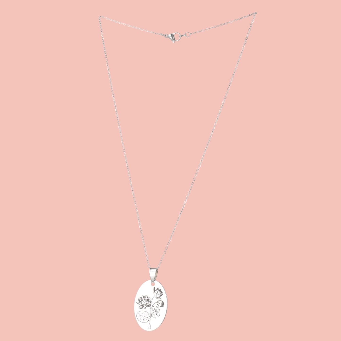 July Birth Flower Necklace - Water Lily